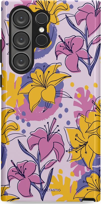 Casetastic Hoesje Geschikt voor Samsung S23 Ultra - Stijlvolle Beschermende Duo-layer Case - Flora Fantasia