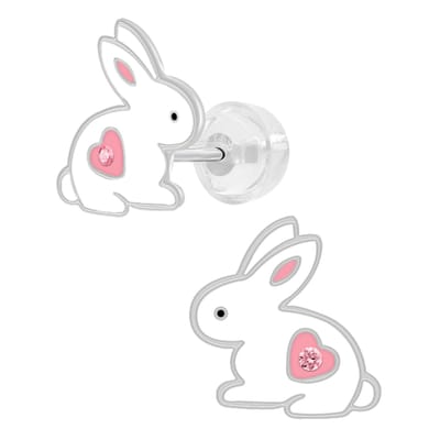 WeLoveSilver Premium - Zilveren oorbellen meisjes - Konijn - 925 zilver - 8mm