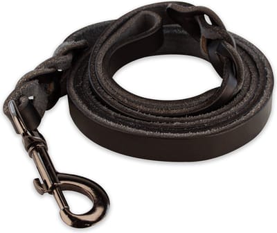 Leren hondenriem - 140cm - volledig zwart - gevlochten hondenriem - 100% volnerfleer - hondenriem leer - leiband hond - lederen hondenriem - stevige hondenriem - hondenleiband - hondenlijn leer