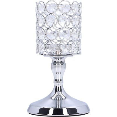 Porte-bougie en cristal Processus d'électroplacage Design sculpté Style élégant Exquis Durable Bougie chauffe-plat white