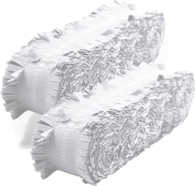 Folat Feest/verjaardag versiering - 2x - crepe slingers - wit - 24 meter - papier - feestartikelen