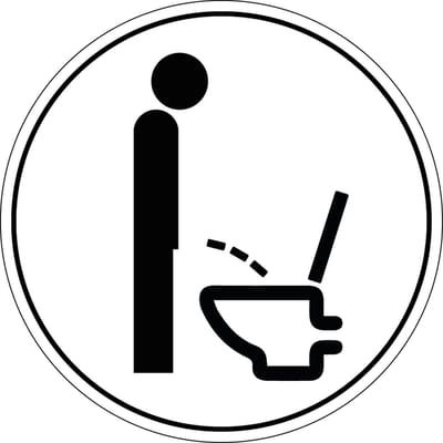 Staand plassen toegestaan sticker 100 mm