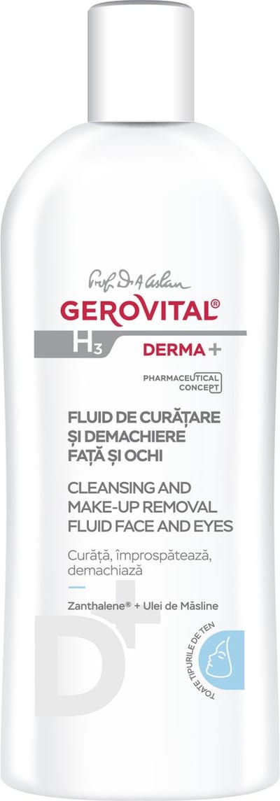 Gerovital H3 Derma+ Cleansing and Make-up Removal Fluid Face and Eyes -Reinigings- en make-upverwijderingsvloeistof voor gezicht en ogenGezichtsreinigingsmiddel - black friday
