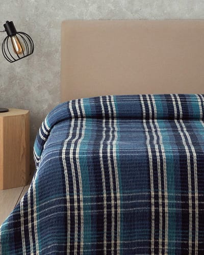 English Home Winterdeken - Warm - Plaid -Bedsprei - Battaniye -180/200x220 cm - Blauw