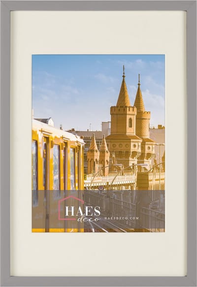 HAES DECO - Fotolijst Berlin grijs met passepartout voor foto formaat 15x20 en 20x30 - SP12330