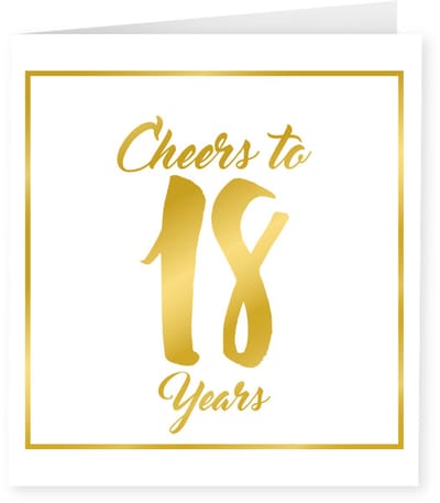 Gold white cards - 18 years
