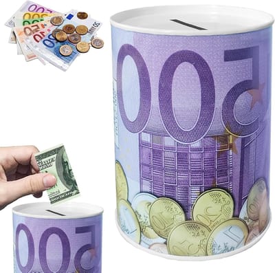 Metalen Spaarpot voor Euro Munten - Onbreekbare en Persoonlijke Spaarbox - Leuk Cadeau voor Verjaardag en Feestdagen