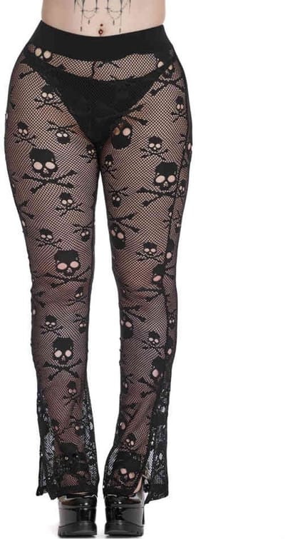 Banned - Goddess Getup Lace Broek rechte pijpen - S - Zwart