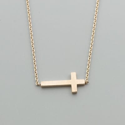 Ketting met kruisje ( Sideways ) mat goudkleur