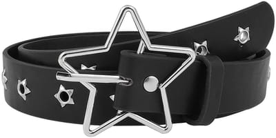 Allecto - Punk leren riem - Vintage accessoires - Uniseks - Cyberpunk stijl - PU leren riem voor dames en heren - Perfect voor skate-liefhebbers