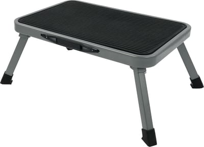 Eentraps opstapje voor camper - opstapje caravan voetenbank tot 150 kg - 47 x 26 cm - hoogte 17 cm - zwart