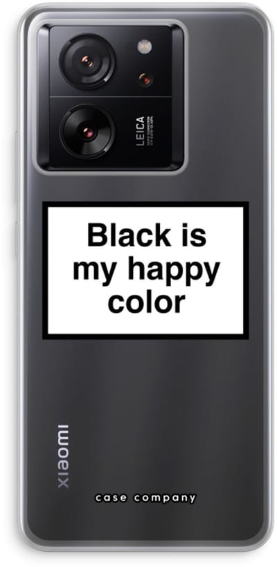 Case Company® - Hoesje geschikt voor Xiaomi 13T Pro hoesje - Black is my happy color - Soft Cover Telefoonhoesje - Bescherming aan alle Kanten en Schermrand