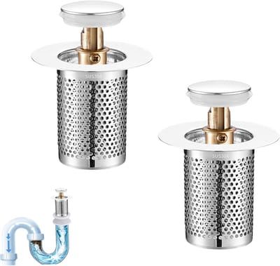 2 Pieces Drain Strainer Sink Drain Strainer Drain Strainer Bathtub Drain Strainer Stainless Steel Sink Strainer for - ShopVlot