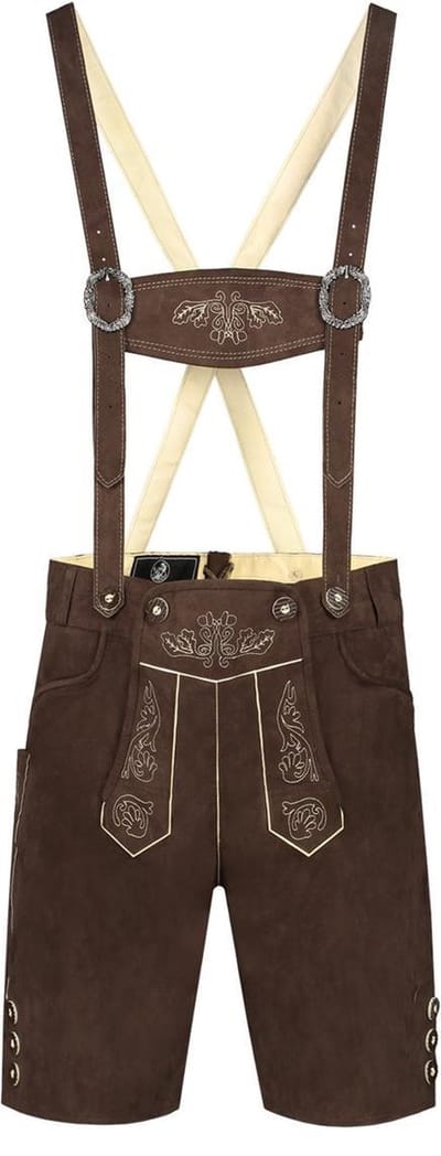 Lederhosen bruin kort model | Maat S
