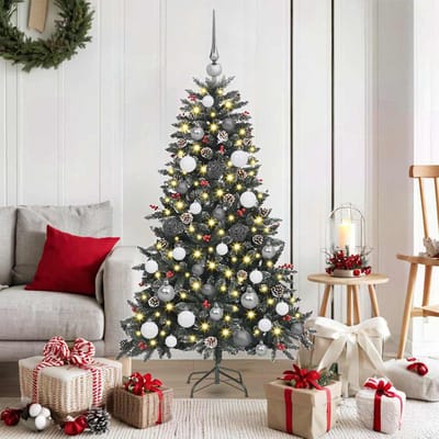 vidaXL Kunstkerstboom Groen 150 cm PVC en Plastic en Staal