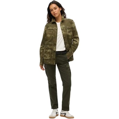 Superdry - Slimfit cargobroek met middelhoge taille - Dames - Broeken