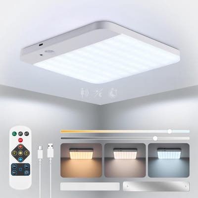 Oplaadbare LED Plafondlamp met Bewegingssensor en Afstandsbediening