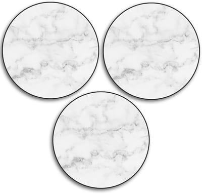 Papillon Pannenonderzetter - 3 stuks - Ø22cm - Marmer wit