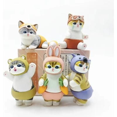 Op Voorraad Mofusand Schattige Kat Met Konijnenpak Blind Box Model Speelgoedpop Bureauornament Genezend Huisdecoratie Ornamenten