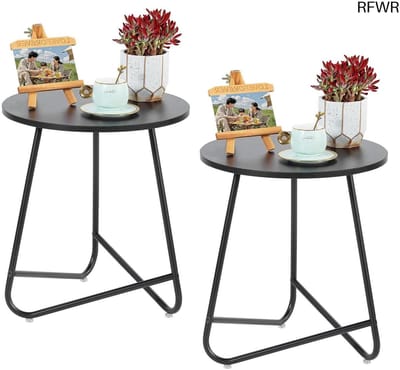 RFWR® Moderne Ronde Bijzettafel voor Binnen en Buiten – Ideaal voor Woonkamer, Slaapkamer en Tuin