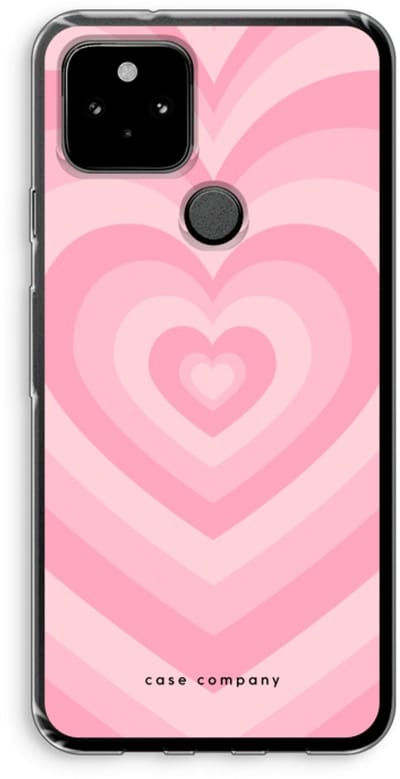 Case Company® - Hoesje geschikt voor Google Pixel 5 hoesje - Hart Roos - Soft Cover Telefoonhoesje - Bescherming aan alle Kanten en Schermrand
