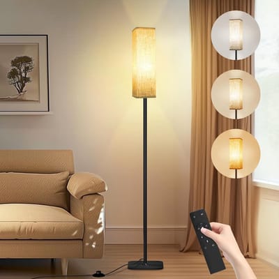 HEZIVO® Stalamp LED - Vloerlamp Woonkamer - Hoeklamp Dimbaar - Sfeerlamp Slaapkamer - Met Afstandsbediening en Timer