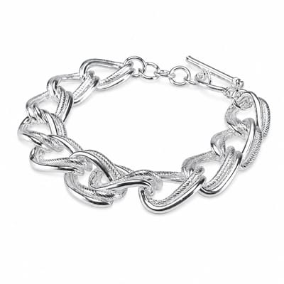 Engravia by Derya – Schakelarmband – 925 Sterling Plating – Moderne Minimalistische Schakelstijl – Cadeau voor Haar & Dagelijks Gebruik