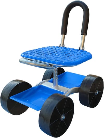 Draaibare Tuinstoel - Werkkruk - Tuinieren Zonder Pijn - Met Opbergmand - 22cm Verstelbaar - Zwart