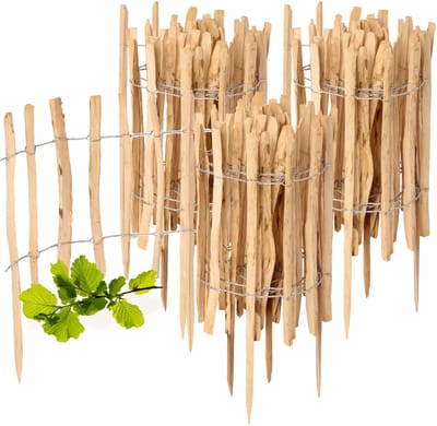 Garronda Tuinafscheiding van Hazelnoten Schutting – Tuinpiketafscheiding – Bedrand – Hout - GD-0156 - 5 Stuk - 60 cm x 500 cm