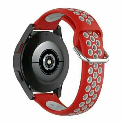 By Qubix - Siliconen sportbandje met gesp - Rood + grijs - geschikt voor Huawei Watch 5 - 46mm