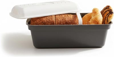 Broodtrommel - Brooddoos - Brood Vers Houden - Ademend Membraan - 32x17.5x15cm - Zwart
