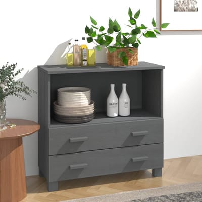 vidaXL - Dressoir - HAMAR - 85x35x80 - cm - massief - grenenhout - donkergrijs