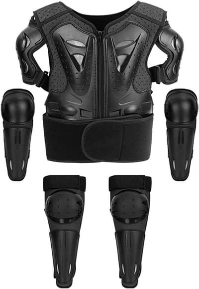 Kinder Beschermingsset - Motor Kleding - Actieve Buitenrit - Volledige Rondom Veiligheid - Unisex Maat - Zwart