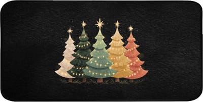 WC mat 120x60 cm - Antislip - Kerstbomen - Kleurrijk - Lichtjes - Ster - Toiletmat - Vloermat - Douchemat - Toilet tapijt - Toiletmatten