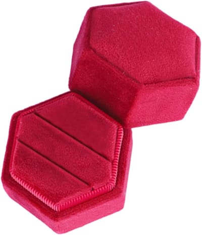 Ring Doosje - Juwelendoosje Opslag - Bruiloft Sieraden - Geometrische Vorm - 5.5 x 5.3 cm - Rood