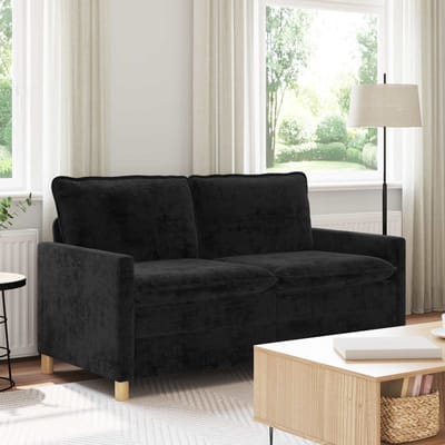 vidaXL - Bank - Zwart - 156 - x - 81 - x - 87,5 - cm - Polyester