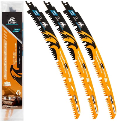Dailygoods- Reciprocityzaagbladen 300 mm - Snoeien Hout - 6TPI Tandprofiel - 3-Pack - Agressieve Tanden - Efficiënt Snijden - Zaagbladen