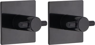Tendance Plakhaakjes - 4,5 cm - Zelfklevende ophang haakjes - 2x stuks - kunststof - zwart - keuken/badkamer haken