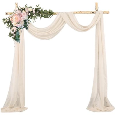 Bruiloft Boog Drape Chiffon Stof Draperie Gordijn Draperie Bruiloft Podium Achtergrond Draperie Ceremonie Receptie Hangende Decoratie 75x600cm