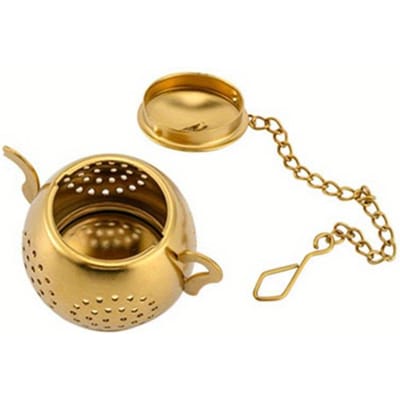 1 stuks Roestvrij Staal Theezeef Infuser Decoratief Handvat Fijne Maas voor Losse Thee Thuis Kantoor Gebruik Huis Thee Accessoire beige