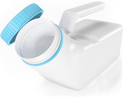 Draagbaar urinoir van 1000 ml – Gemaakt van stevig plastic met een lekvrije schroefdop – Fluorescerende dop Geschikt voor gebruik bij weinig licht.