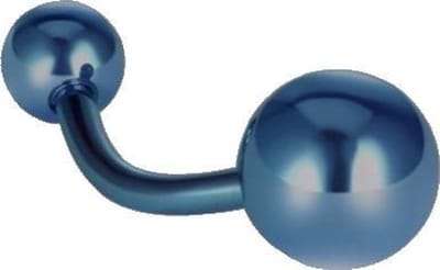 Fako Bijoux® - Navelpiercing - Titanium - Blauw