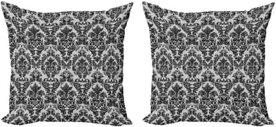 ABAKUHAUS Barok-kussenhoes – 2x40x40 cm – Dubbelzijdig – Zwart/Wit