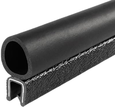 Afdichtingsrand met profiel - Rubberen rand - Bescherming tegen elementen - Flexibel PVC met EPDM - 254 cm lengte - Zwart