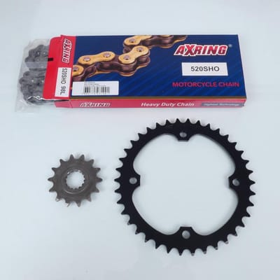 Kit chaîne Axring pour quad Yamaha 700 YFM R Raptor 2006 à 2018 14x38 P520 Neuf