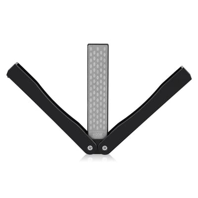 Dailygoods - Messenslijper Steen - Dubbelzijdig Slijpsteen - Opvouwbaar Ontwerp - Zwart - Keuken Messenslijper - Geschikt voor Outdoor Camping - Grit