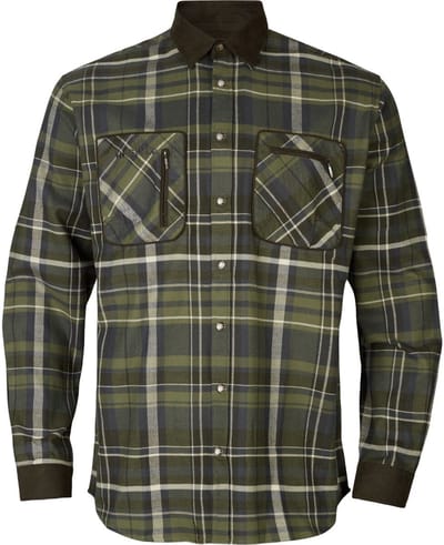 Härkila Pajala olive green outdoorhemd jacht hemd flanelle hemd houthakkershemd maat M
