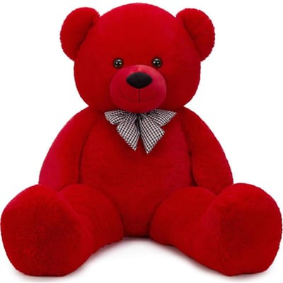 55 inch Levensgroot Grote Rode Pluche Teddybeer Zacht Knuffeldier Cadeau voor Kerst Valentijn Verjaardag United States red