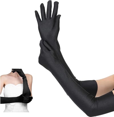Elegante Zwarte Lange Handschoenen voor Dames, Perfect voor Feestjes, Bruiloften en Optredens, One Size