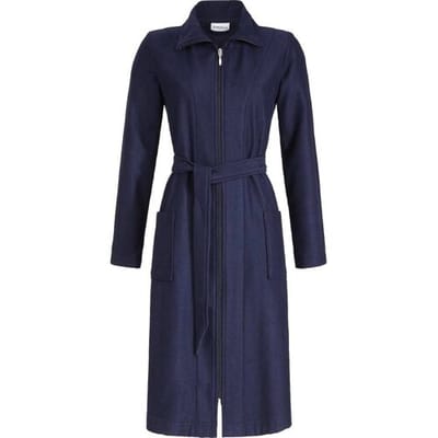 Ringella Nachtblauwe badstof dames badjas ritssluiting Blauw vrouw 38